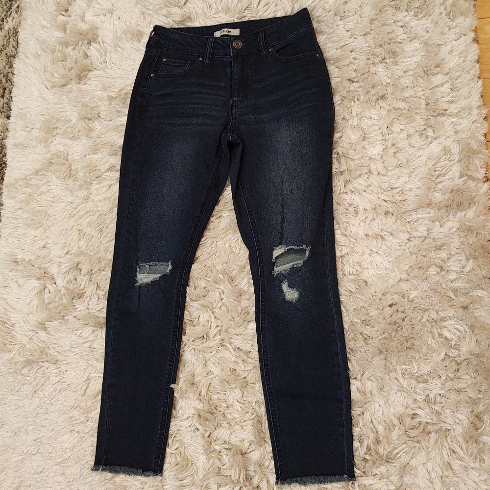 Refuge Distressed frayed hem jeans 2 - Picture 1 of 5
